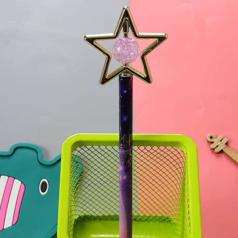 

1 шт. Милые мультяшные хрустальные гелевые ручки, кавайные канцелярские принадлежности, офисные школьные принадлежности, подарки, гелевая ручка Ink Color:Black