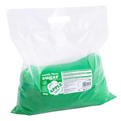 Colorful Flavored Cotton Candy Sugar, Green, Apple Flavor, 5kg