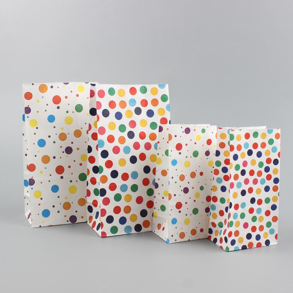 Colorful Striped and Polka Dot Party Candy Paper Bag