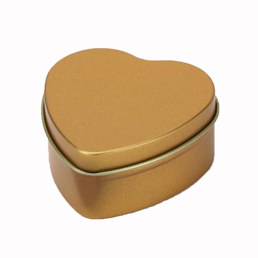 1 Pcs Heart Shape Metal Empty Mini Tin Box Tinplate Candy Pill Candle Tea Cases Bins Jar Containers Small Organizer Storage Box