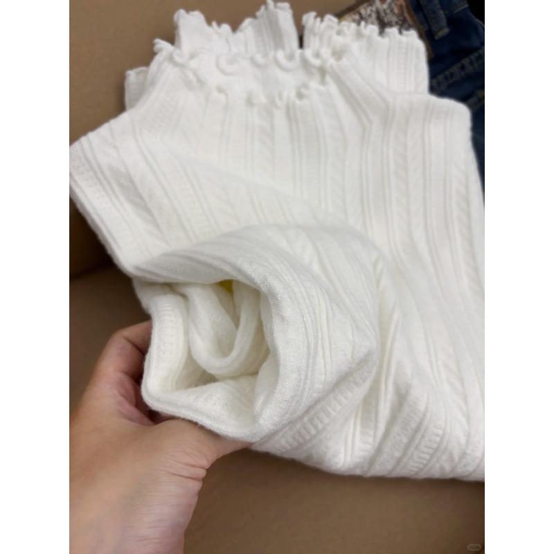 Soft waxy semi-turtleneck knitted sweater for women's autumn and winter with fungus edge age-reducing slim-fitting bottoming top