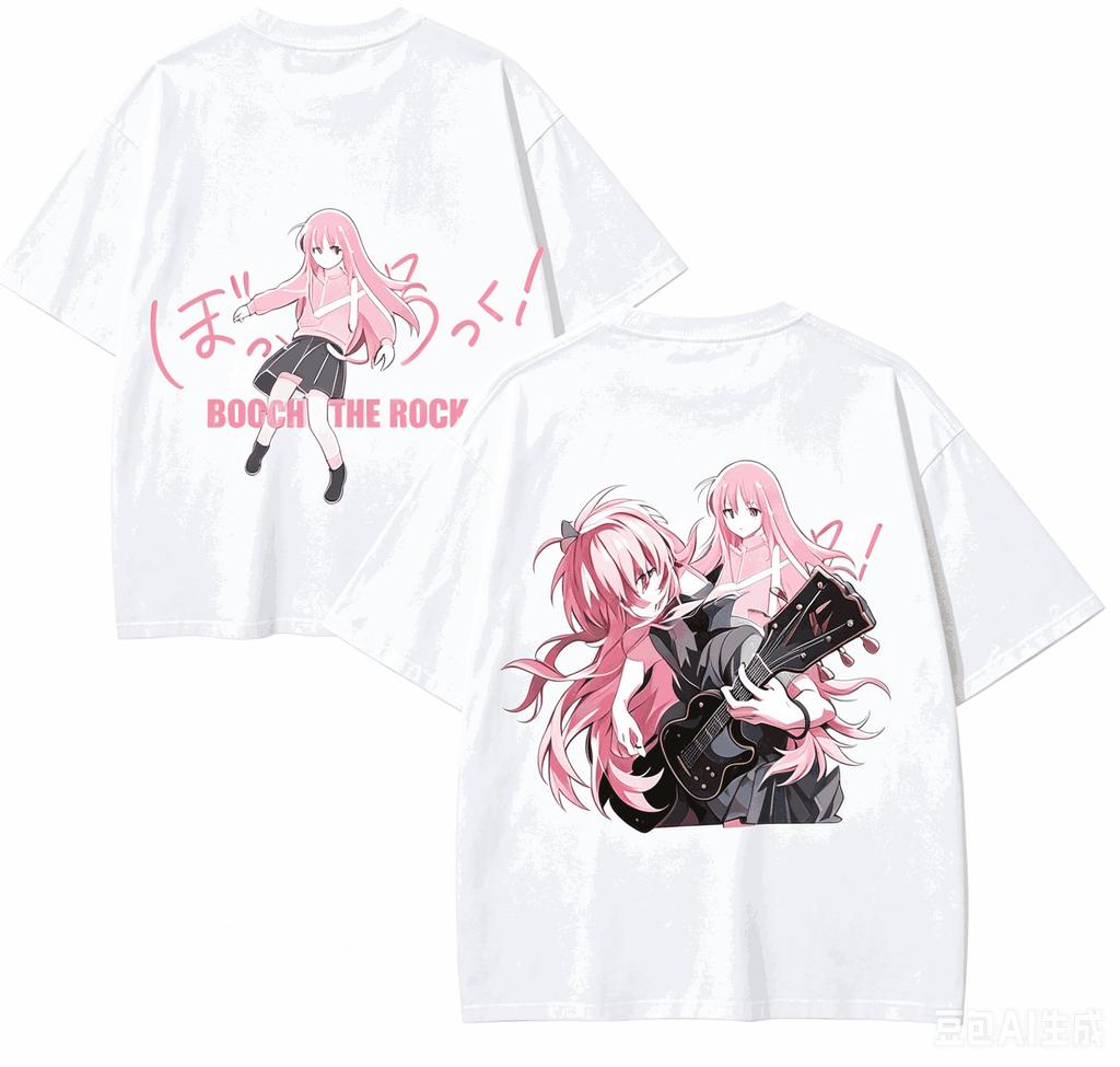 Bocchi The Rock Anime Liebhaber T-Shirt Harajuku Baumwolle Neues Modell High Street Retro Mode Übergroß Unisex Heißes Produkt Weiches Geschenk