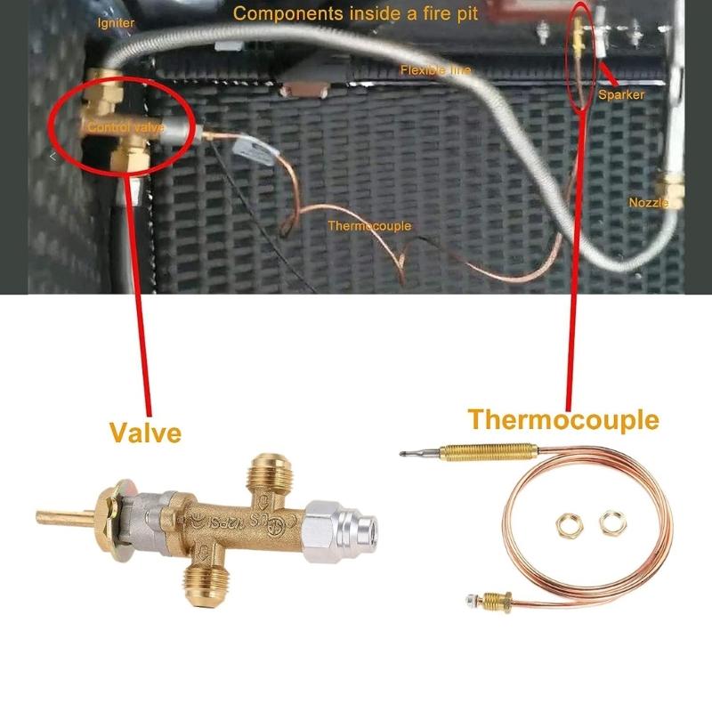 Low Pressure LPG Propane Gas Fireplaces Fire Pit Flame Failure Safety Control Valvesand Igniter Push Button Ignition Kit
