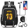 Football Printed Student Backpack Multifunctional Usb Interface Large Capacity Leisure Travel Backpack