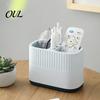Organized Workspace Storage Tool Desktop Pen Holder, Compartments Thickened Plastic Organizer, Macaron Cute Desk Accessories for Girls Color Vertical