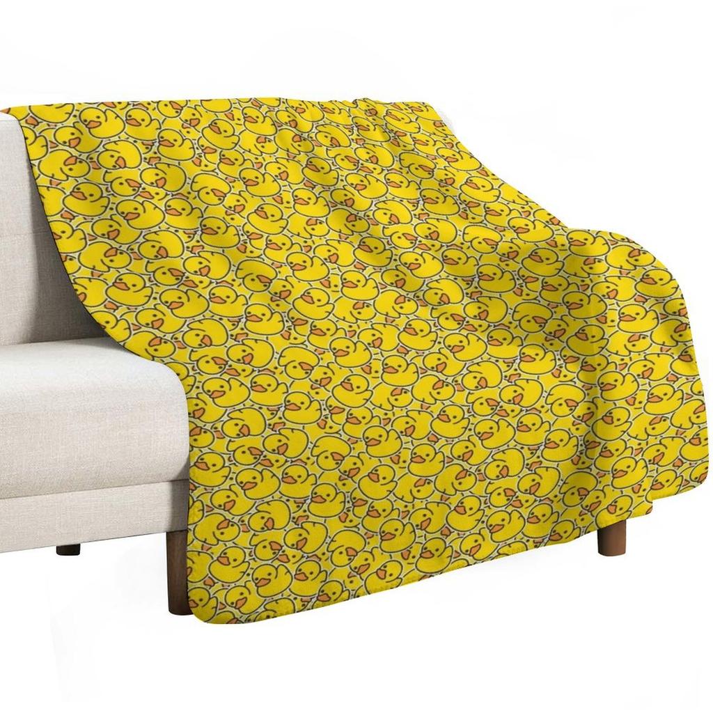 Gelbe Klassische Gummiente Wurfdecke Warme Nickerchen-Decke für Büro Couch Bett
