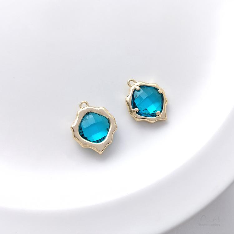 14K Gold-Filled Colorful Zircon 'Lover Bean' Pendant - DIY Necklace Charm