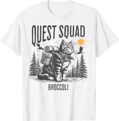 Quest Fantasy Squad Brokkoli Lustiges Katzen T-Shirt