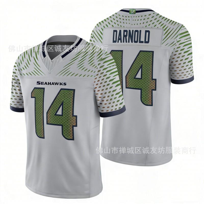 Mens Football Jersey Seahawks 14 Darnold White All Season Sports Top