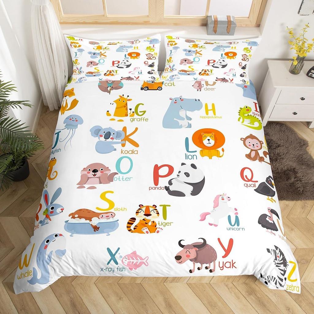 Comforter Blue Alphabet Space Spaceship Single Queen Size Cartoon Bedding Set For Boys Kids Outer Space Black Comforter