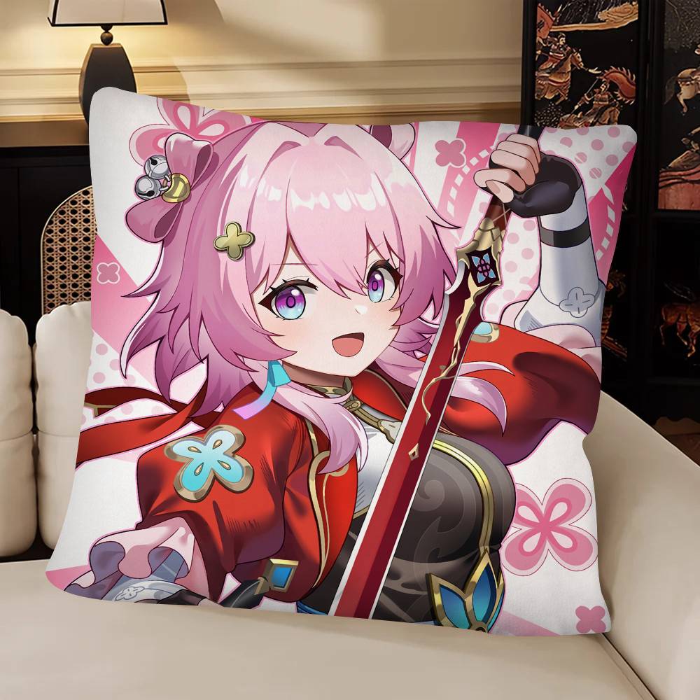 Game Honkai Star Rail March th Pillow Case Fashion Square Pillowcase Bedroom Sofa Room Ins Decoration Leisure