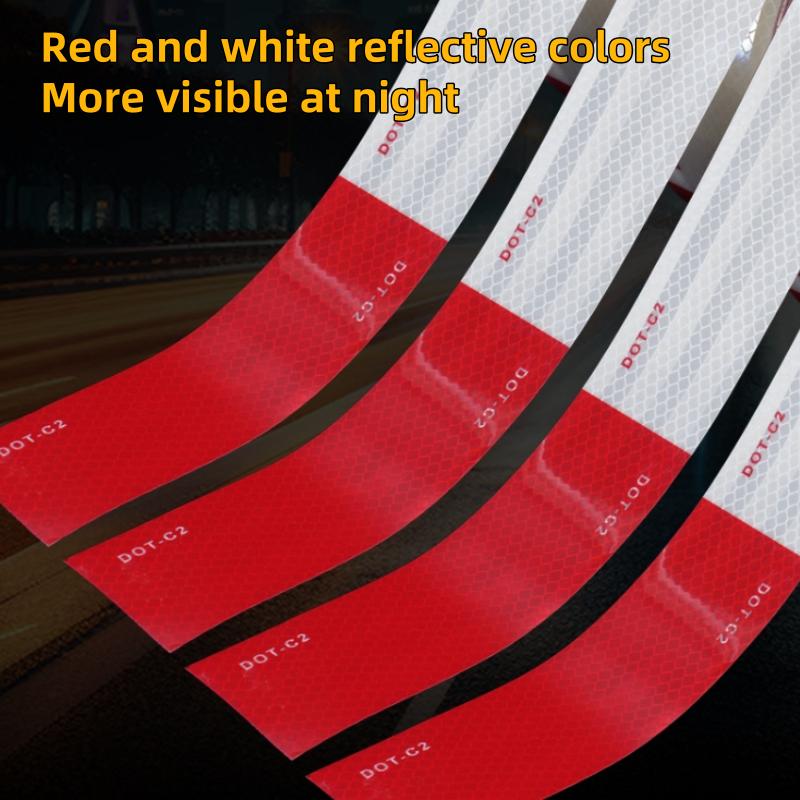 For DOT-c2 truck annual inspection special reflective strip PVC red and white reflective warning tape