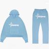 Hip Hop Streetwear Hoodie Pants Set Men Women - Embroidered Letter Print Loose Fit Long Sleeve Unisex Tracksuit