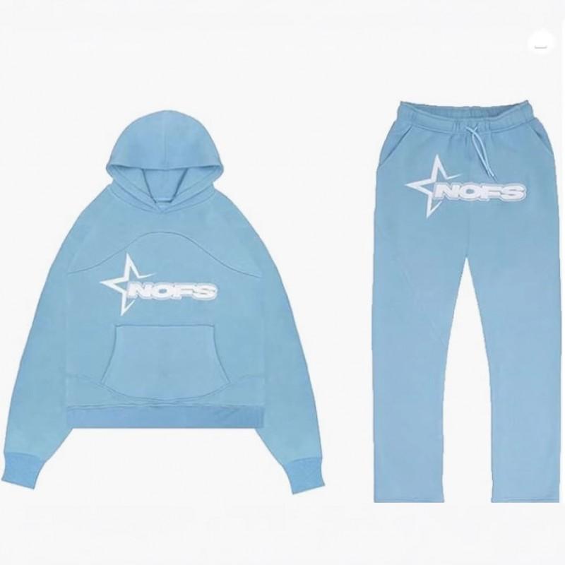 Hip Hop Streetwear Hoodie Pants Set Men Women - Embroidered Letter Print Loose Fit Long Sleeve Unisex Tracksuit