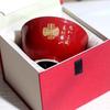 High-Temperature Underglaze Porcelain Longevity Bowl with Chopsticks and Spoon - Ideal Gift for 80th Birthday