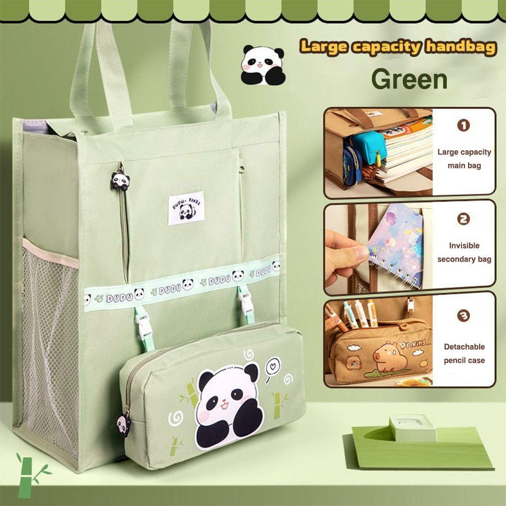 Six-Layer Tote School Bag Capybara/Panda Handbag High Quality Stationery Storage Bag Boys Girls