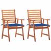 VidaXL Set of 2 Outdoor Dining Chairs with Cushions, Patio Seats, Dining Room Chairs, Patio Furniture 3064330