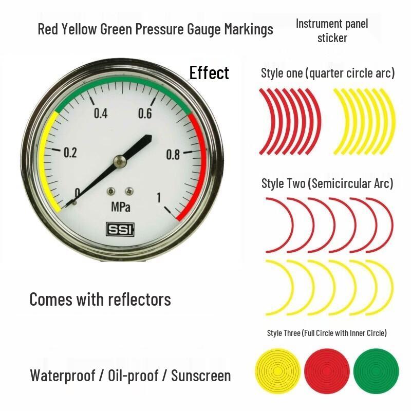 SOXW Waterproof Pressure Gauge Limit Indicator Arrow Labels