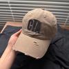 Retro bestickte Baseballkappe Damen Trendmarke breite Krempe zeigt Gesicht kleine Schirmmütze Outdoor Freizeit Herren