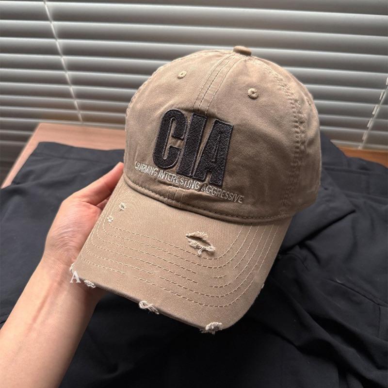 Retro bestickte Baseballkappe Damen Trendmarke breite Krempe zeigt Gesicht kleine Schirmmütze Outdoor Freizeit Herren