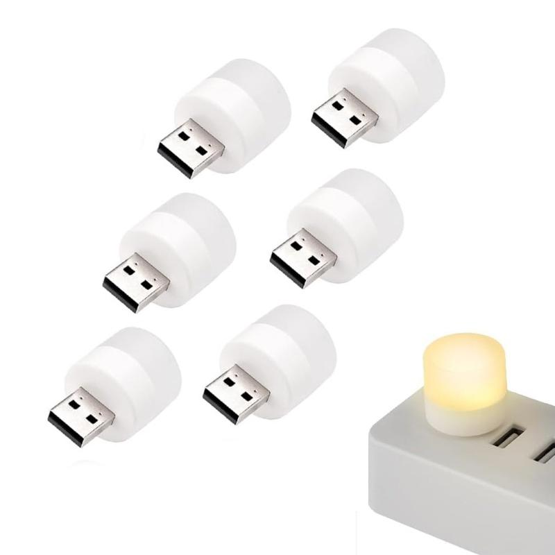 Mini USB Night Light,Warm White Eye Protection, USB Plug for Computer/Mobile Power, Rechargeable LED Reading Lamp