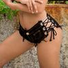 Shorts di Jeans da Donna Sexy con Fasciatura, Bottoni, Taglio, Vita Bassa, Hot Pants