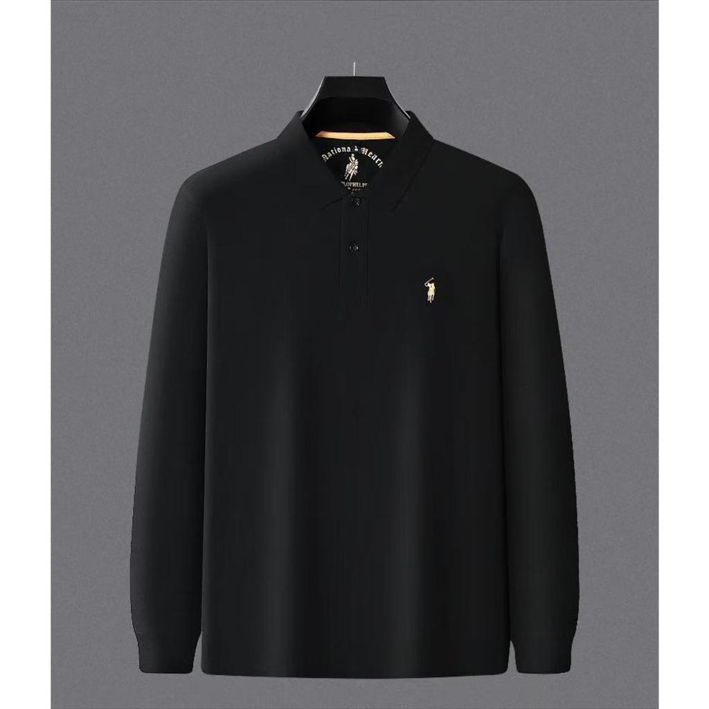 STORN 100% Reine Baumwolle Herbst und Winter Herrenmode Sportmarke Besticktes Pony Langarm POLO-Shirt Business Casual T-Shirt