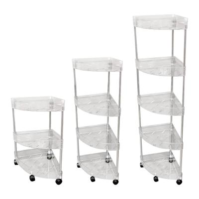 Shower Organizer Stand, Freestanding Multi Layer Kitchen Shelf Organizer, Rolling Storage Cart for Home, Lavatory, Countertop