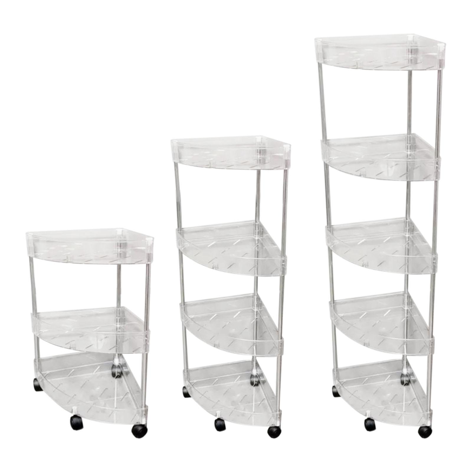 Shower Organizer Stand, Freestanding Multi Layer Kitchen Shelf Organizer, Rolling Storage Cart for Home, Lavatory, Countertop 3 layer