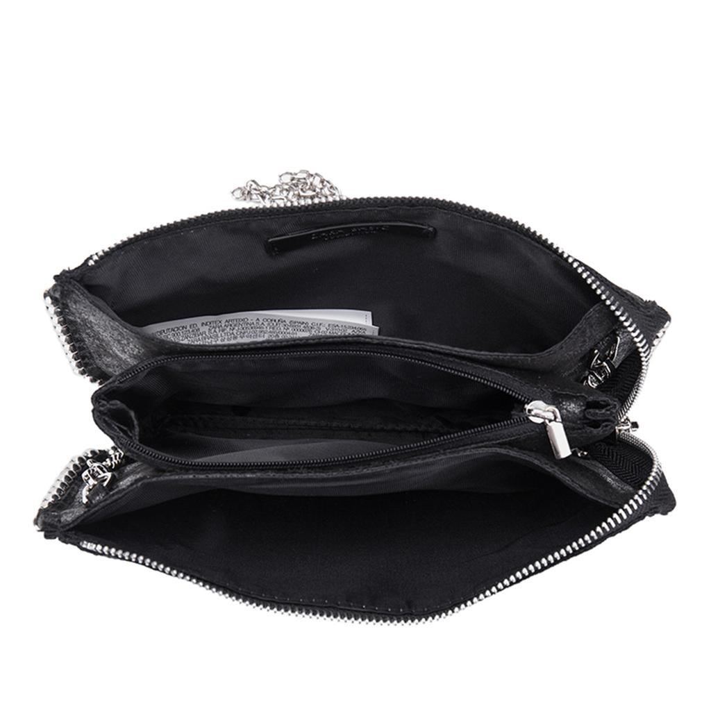 New Chain Small Square Bag Fashion Rivets Decorated Black All-in-one Crossbody Bag