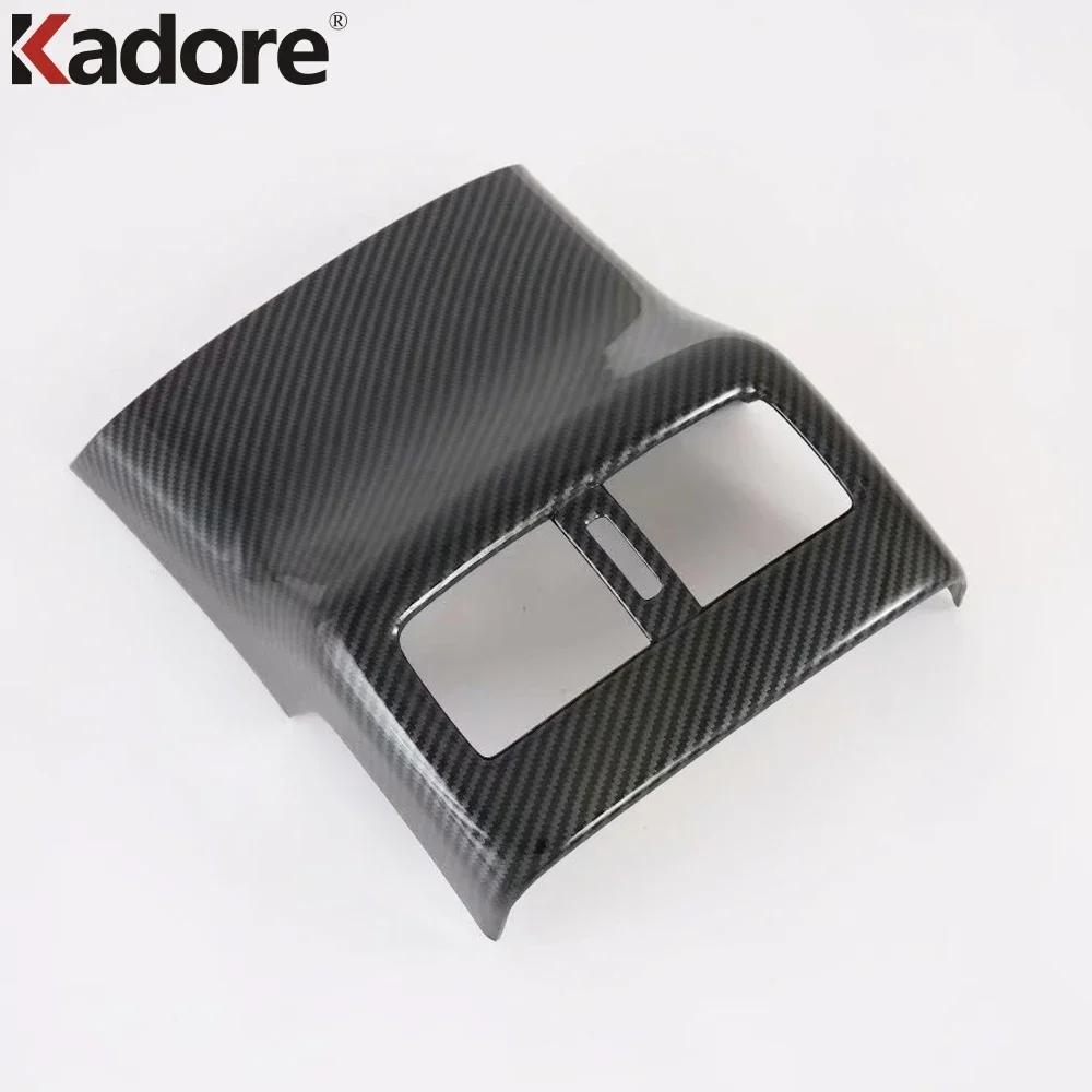 Car Armrest Box Rear Air Condition Vent Outlet Cover Trim For Mazda 3 Axela BP -2024 2025 Carbon Fiber Interior Accessories