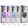 Rotating Magnetic Stand Transparent Phone Case for Samsung Galaxy S26 Ultra S25 Edge S23 S22 S21 Plus S24 FE Shockproof Cover