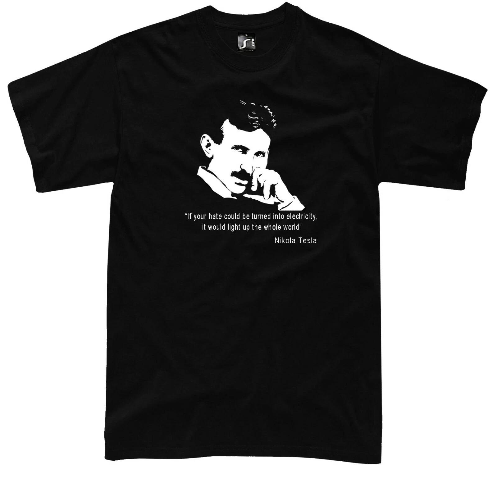 Tesla t-shirt nikola Tesla genius inventor science tee L