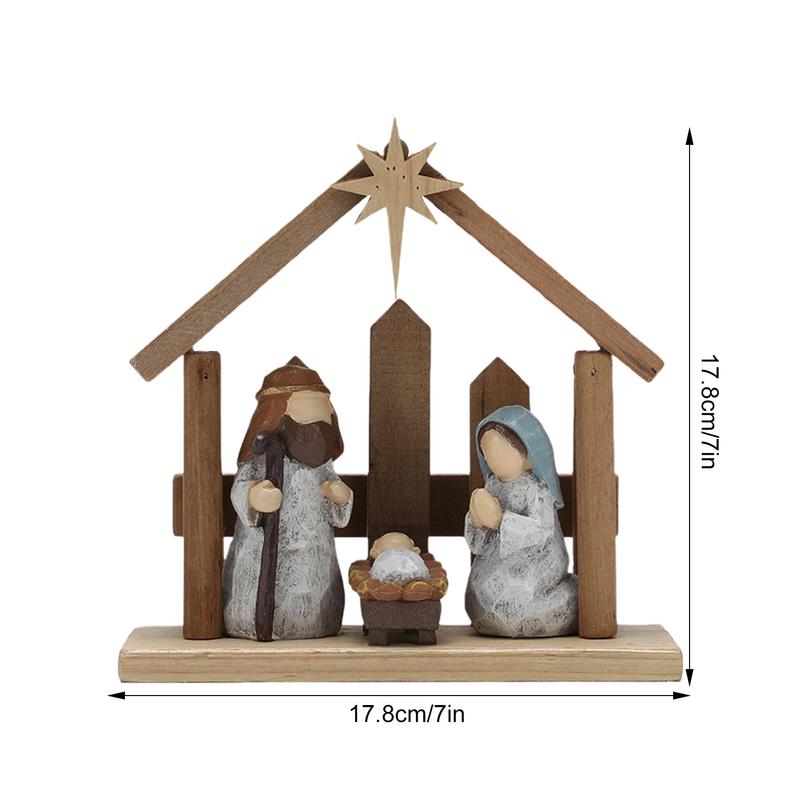 Nativity Scene Statues Jesus Birth Figurines Desk Ornament Christmas Nativity Religious Nativity Tabletop Holiday Figures