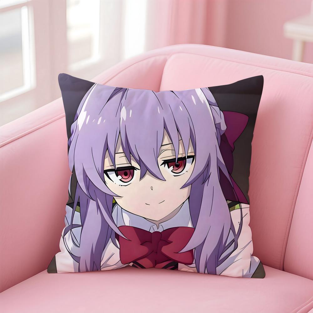 S-Seraph Of The Ends Cushion Cover Comfortable Reversible Pillow Cover Ideal For Car Sofa Bedroom & Beyond
