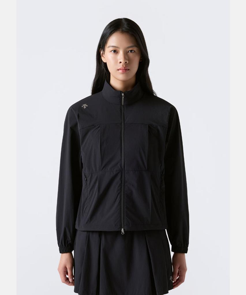Descente Women'S Stand-Neck Woven Jacket Black Sr322Pwt71