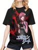 Anime Elfen Lied Blod Lucy T-shirt Flickors Casual O-ringad T-shirts Sommar Baseball Kortärmad T-shirt