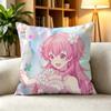 Emu Otori WonderlandsShowtime Cute Pink Anime Square DoubleSided printed Pillow Case Bedroom Bedside Pillow Sofa Cushion Cover