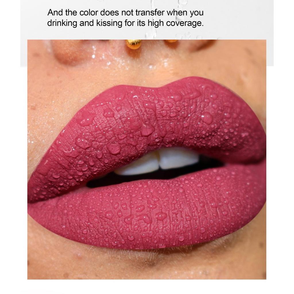 HANDAIYAN 12-color Matte Waterproof Non-stick Cup Lip Glaze Small Square Tube Gold Sparkling Pearlescent Lip Glaze