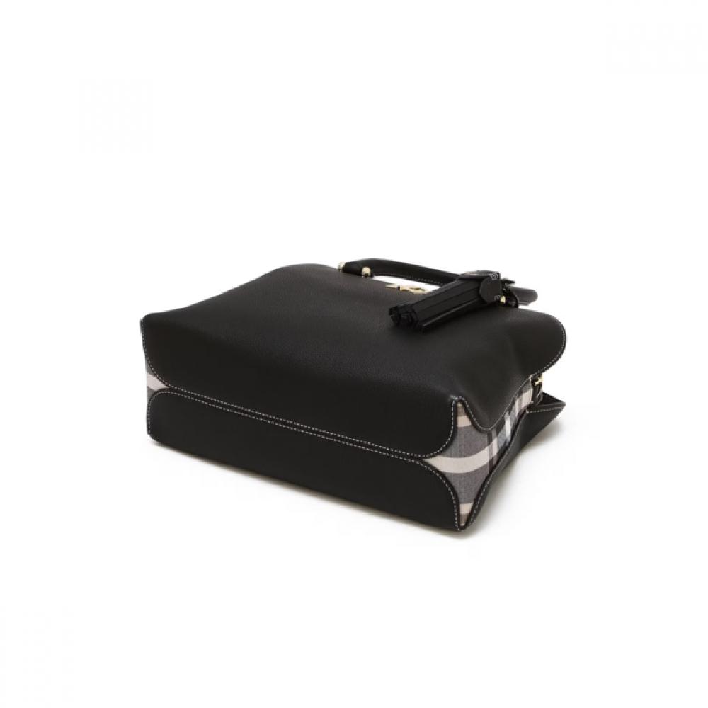 Daks Black Leather Tote Bag Dd Logo Dcba6e750bk