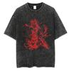 Tricou Bărbătesc Harajuku Negru Spălat Streetwear Japonia Anime Grafic Bumbac Tricou Casual Vară Mânecă Scurtă Topuri Tricou