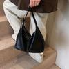 Elegant Soft Leather Tote Bag Lightweight Vintage Underarm Bag Commuting Shoulder Bag  Women