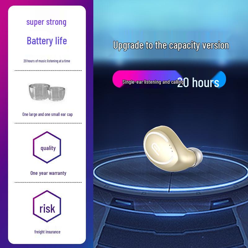 New Wireless Bluetooth 5.1 Mini In-Ear Sports Earbuds with Long Battery Life and Noise Cancellation