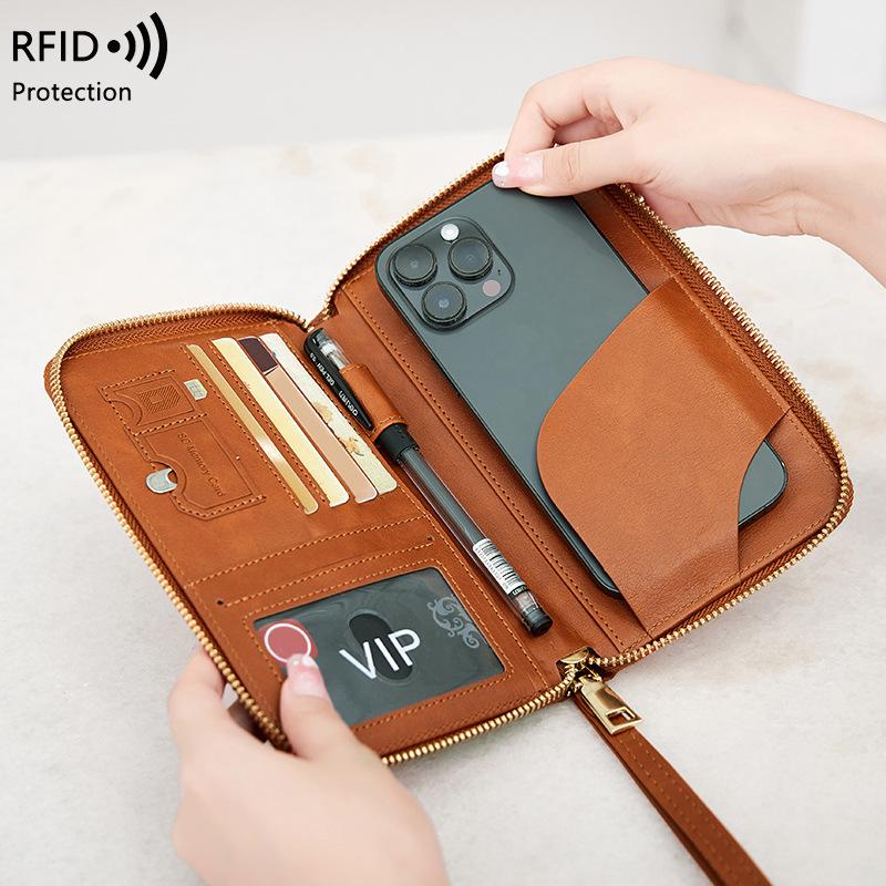 2024 RFID Travel Passport Holder & Ticket Organizer - Multifunctional Zipper Document Bag
