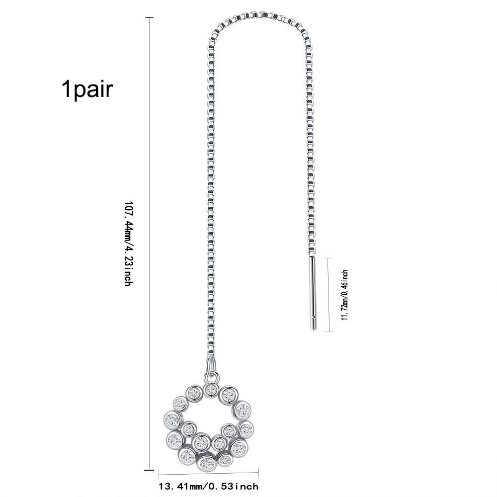 Cercei lungi cu zirconiu cubic, cu ciucuri rotunde și ciucuri, pentru urechi