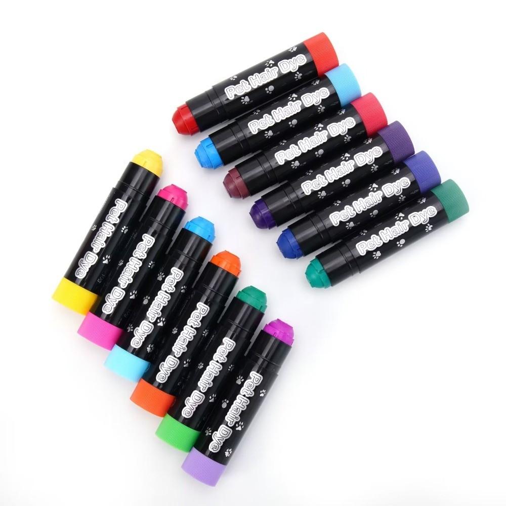 12 Farben Hundehaarfarbe Ungiftiger Tier-Marker Haustiersicher Haarfärbestift für Haustiere Haustier-Styling
