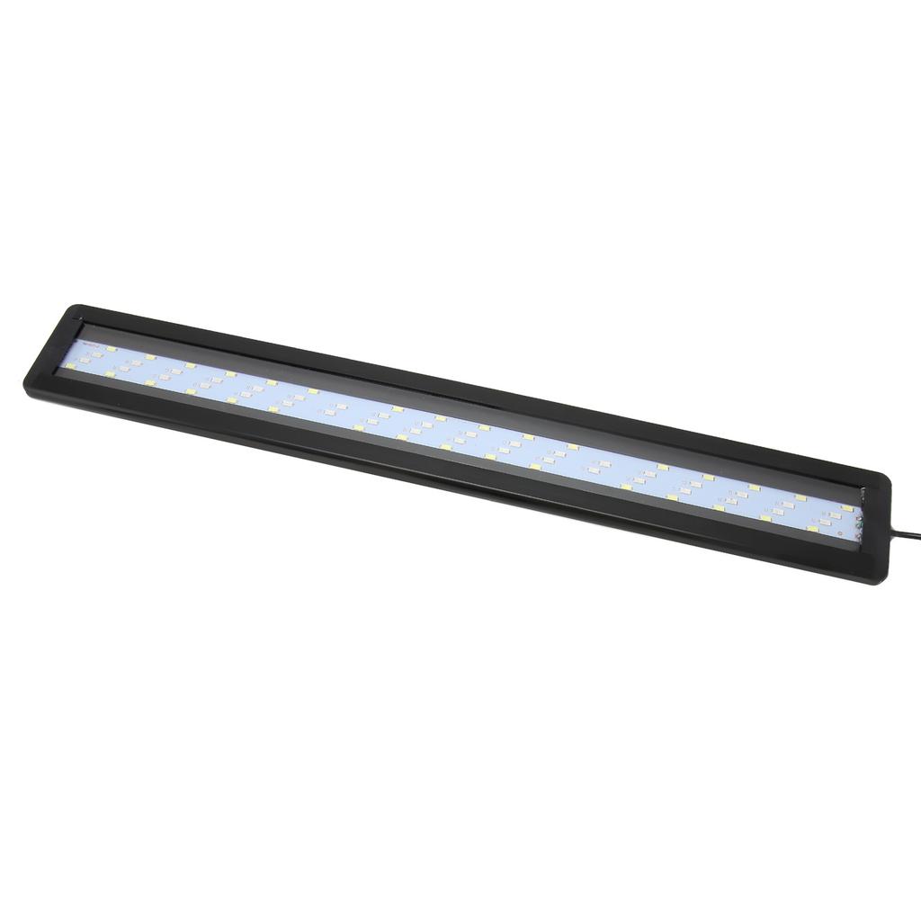 LED Aquarium Light Full Spectrum Slim Heat Dissipation Proof Fish Light with Extendable Brackets Black