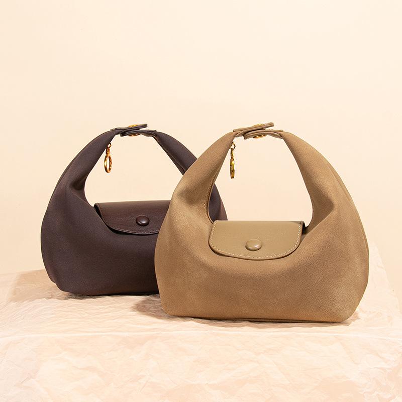 Autumn and Winter New Dragon Inlaid Bag, Women's High-end Fashion Handbag, Bento Bag, Suede Flip Dumpling Bag, Crossbody Bag