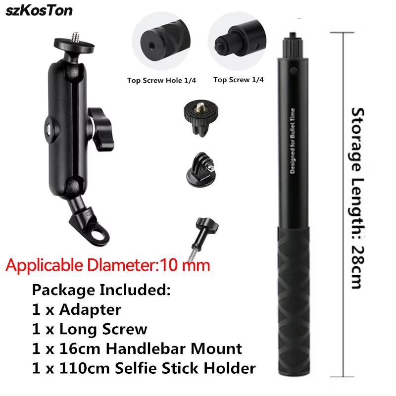 Motorcycle Bicycle Camera Holder Handlebar Mount Bike Bracket for GoPro 13 12 11 10 9 8 DJI Action 6 5 Pro NANO Insta360 X5 X4