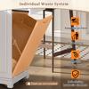 Kitchen island with casters, extendable dining area with multifunctional drawers and waste bin compartment, ideal for kitchen and dining room (white)